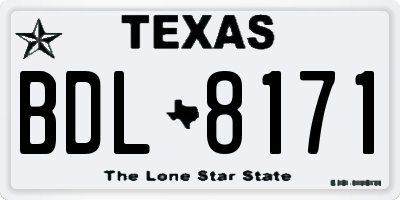 TX license plate BDL8171