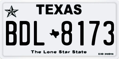 TX license plate BDL8173
