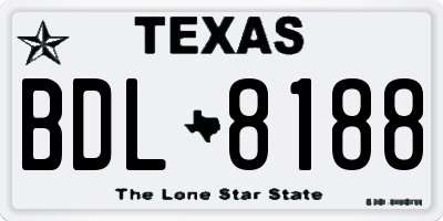 TX license plate BDL8188