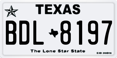 TX license plate BDL8197