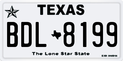 TX license plate BDL8199