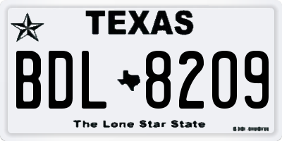 TX license plate BDL8209