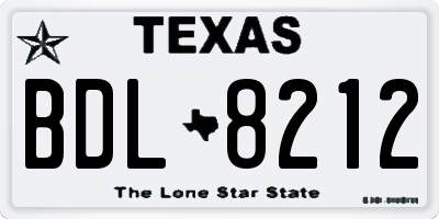 TX license plate BDL8212