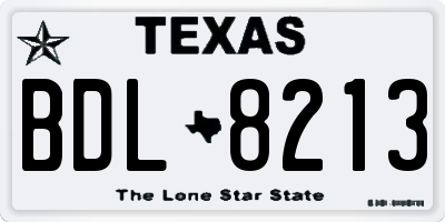 TX license plate BDL8213