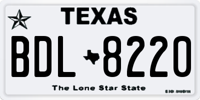 TX license plate BDL8220