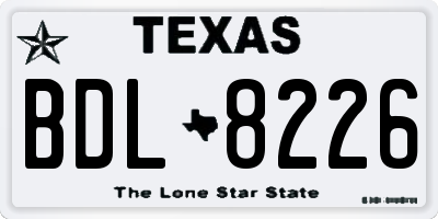 TX license plate BDL8226