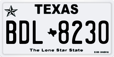 TX license plate BDL8230