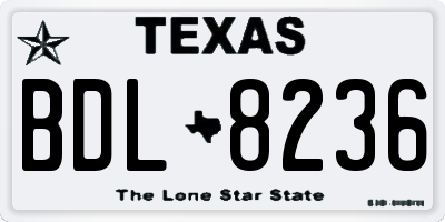 TX license plate BDL8236