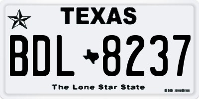 TX license plate BDL8237