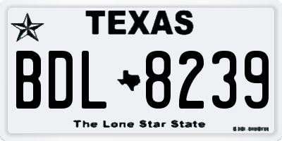 TX license plate BDL8239