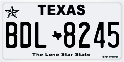 TX license plate BDL8245
