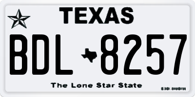TX license plate BDL8257