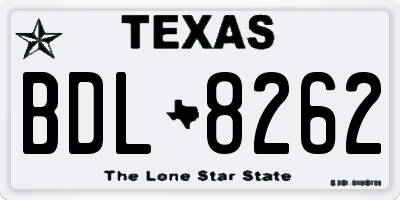 TX license plate BDL8262
