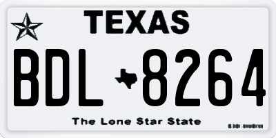 TX license plate BDL8264