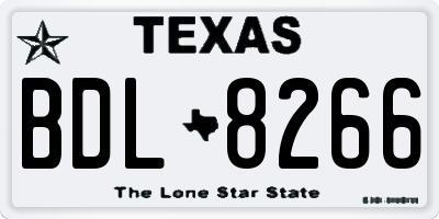 TX license plate BDL8266
