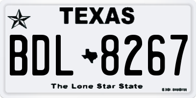 TX license plate BDL8267