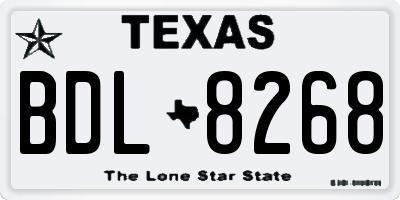 TX license plate BDL8268