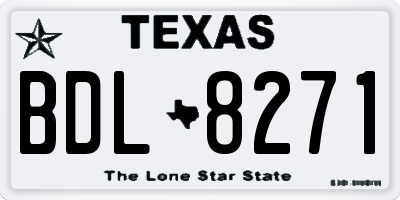 TX license plate BDL8271