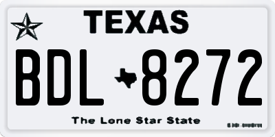 TX license plate BDL8272
