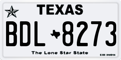 TX license plate BDL8273