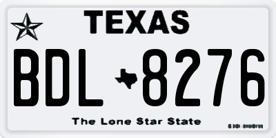 TX license plate BDL8276