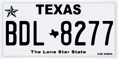 TX license plate BDL8277