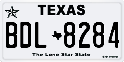 TX license plate BDL8284