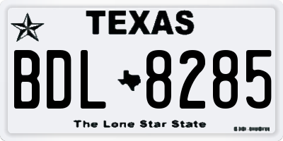 TX license plate BDL8285