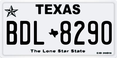 TX license plate BDL8290