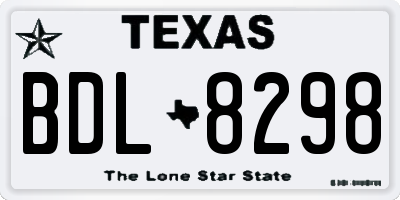 TX license plate BDL8298