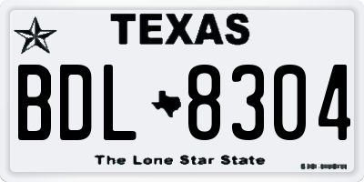 TX license plate BDL8304