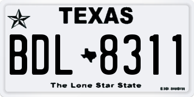 TX license plate BDL8311