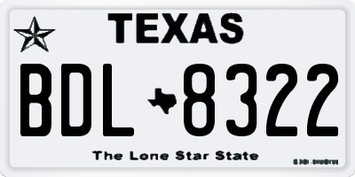 TX license plate BDL8322