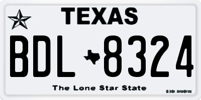 TX license plate BDL8324