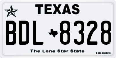 TX license plate BDL8328