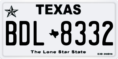 TX license plate BDL8332