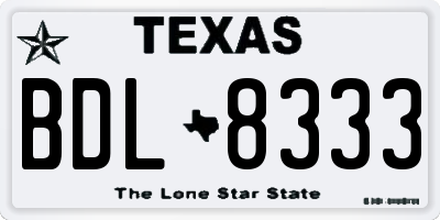 TX license plate BDL8333