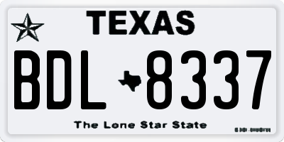 TX license plate BDL8337