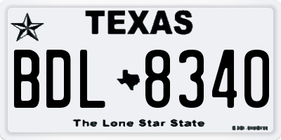 TX license plate BDL8340
