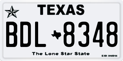 TX license plate BDL8348