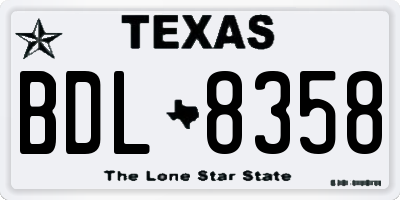 TX license plate BDL8358