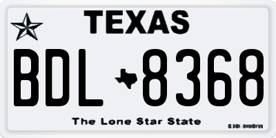 TX license plate BDL8368