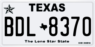 TX license plate BDL8370