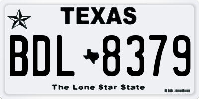 TX license plate BDL8379