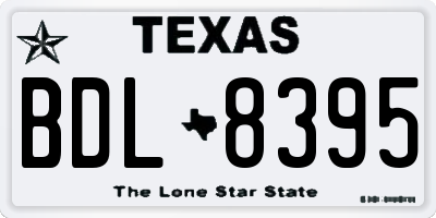 TX license plate BDL8395