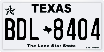 TX license plate BDL8404
