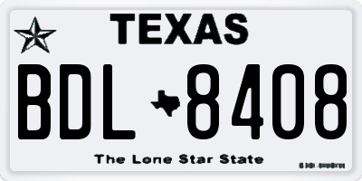 TX license plate BDL8408