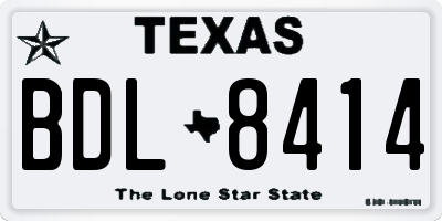 TX license plate BDL8414