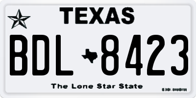 TX license plate BDL8423