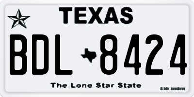 TX license plate BDL8424